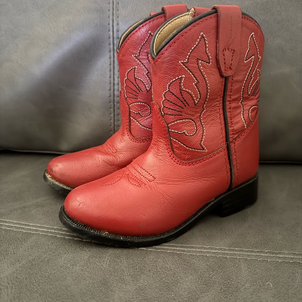 Masterson Boot Co. (KIDS) Red Leather Cowboy Boots US 7 (toddler)